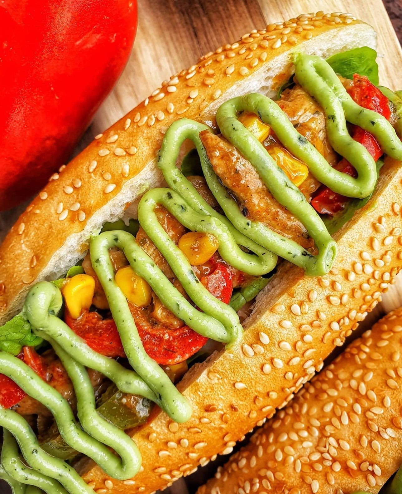 Fahita Rolls with Avocado Sauce