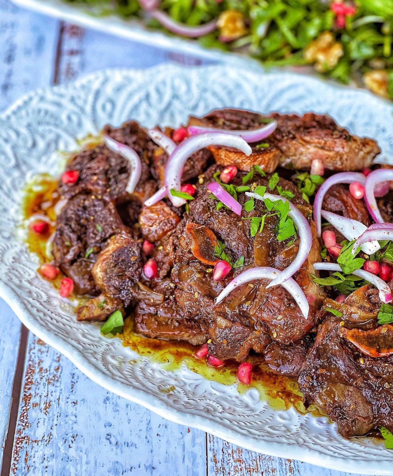 Zaatar & Pomegranate Lamb Chops Mamaghanouj