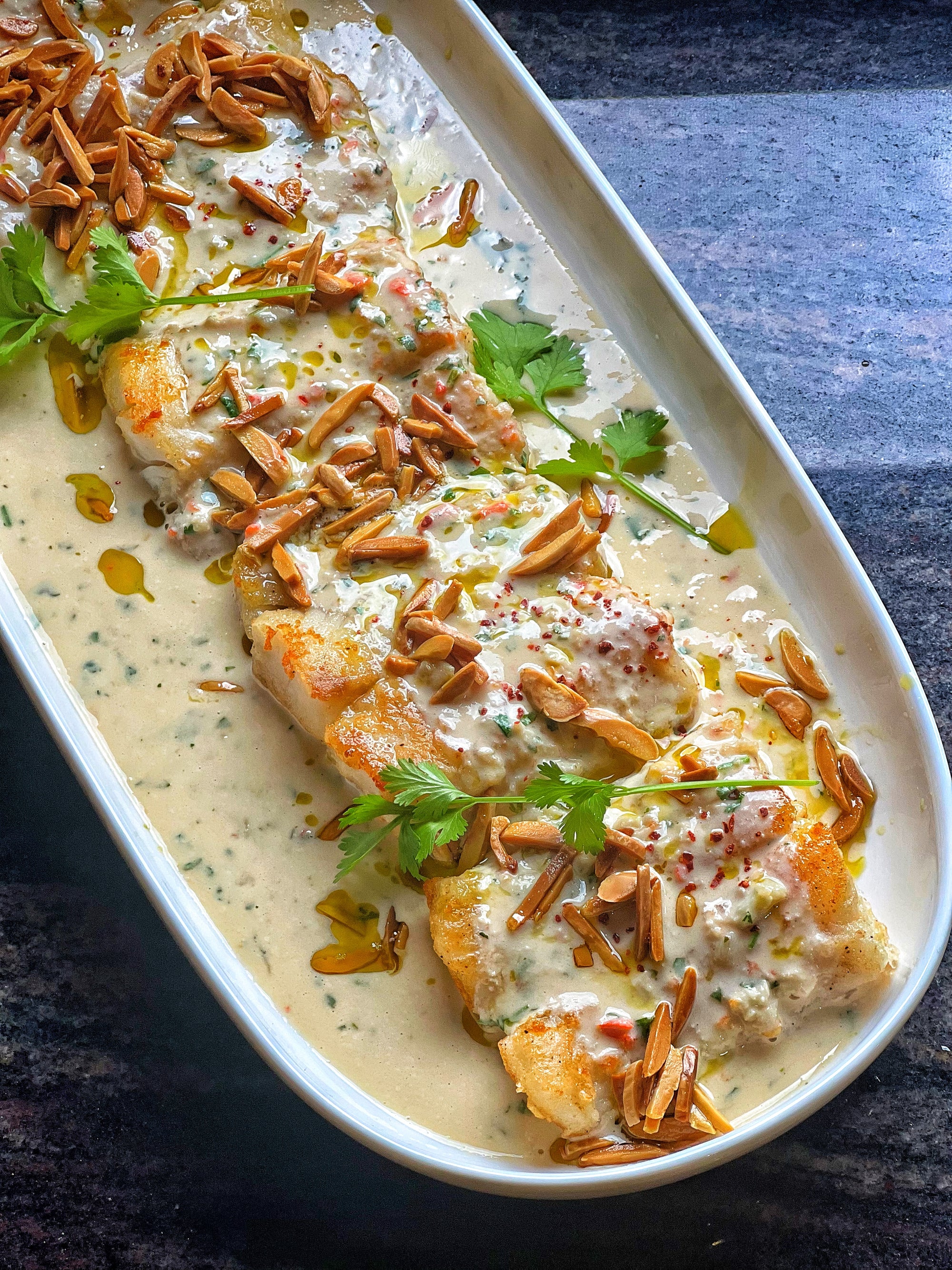 Samke Harra 'Spicy Fish Fillets in Tahini'