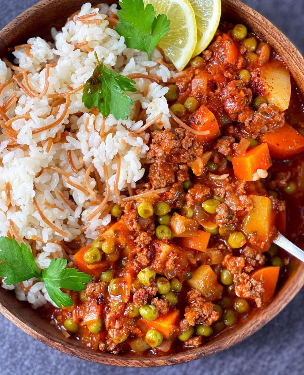 W Riiz Bazella w Riz 'Pea Stew' – Mamaghanouj