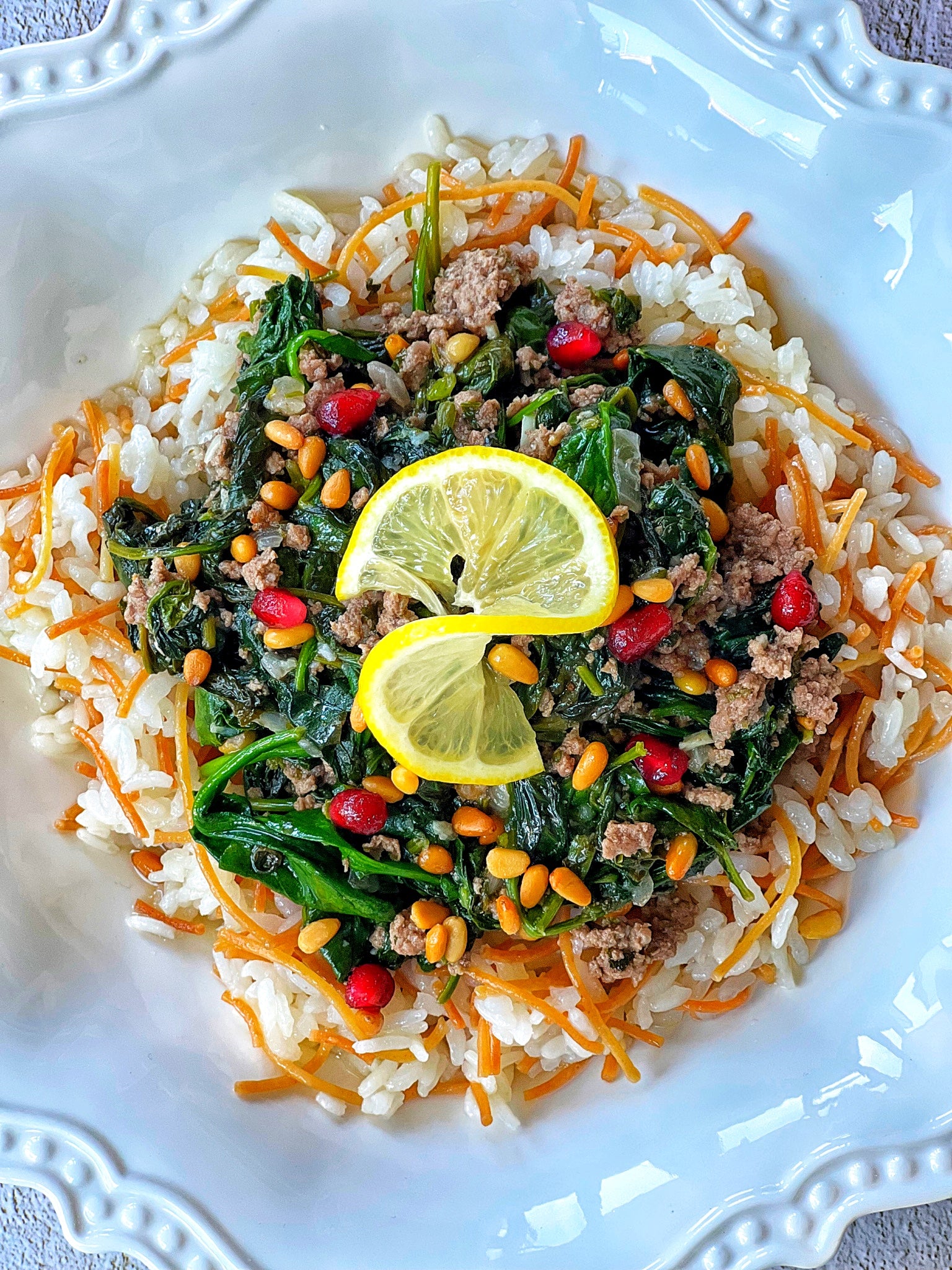 Lebanese Spanegh w Rizz (Spinach & Rice)